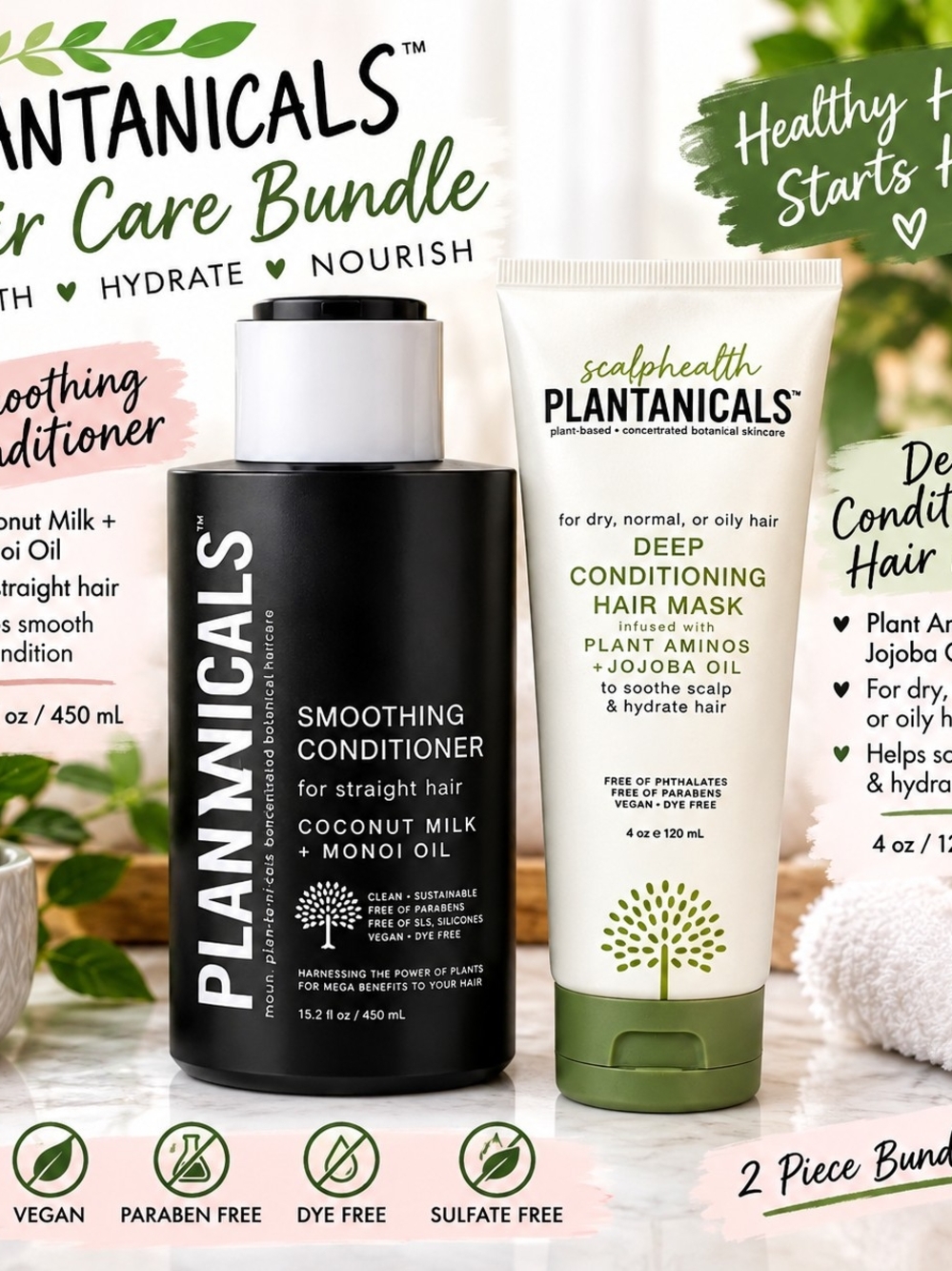 Plantanicals Black Smoothing Conditioner (Coconut Milk + Monoi Oil)